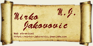 Mirko Jakovović vizit kartica